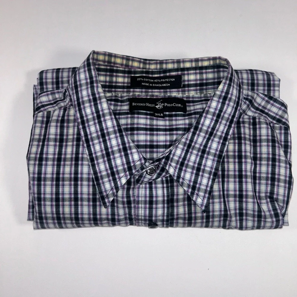Beverly Hills Police Club Mens Shirt Size 3XLB Plaid Long Sleeve Casual‎ - Picture 10 of 10